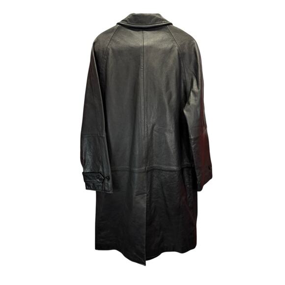 NWT Zara x Steven Meisel Black Real Leather Oversized Trench Coat Small - Picture 10 of 16